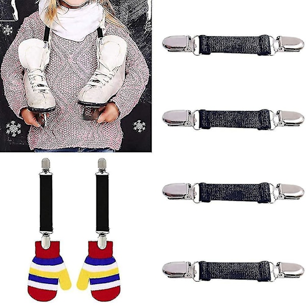 6-pak vinterhandskeklemmer elastiske handskeklemmer i rustfrit stål