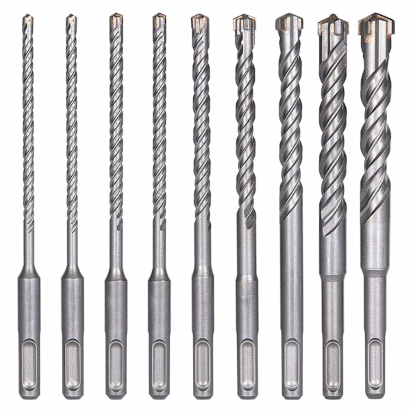 Betongborr, 9PCS (5mm~16x160mm) Kakelborr, SDS-Plu