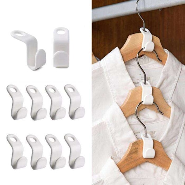 30-pakks kleshengere - Tilkoblingskrok - Organizer Hvit White 30-Pack