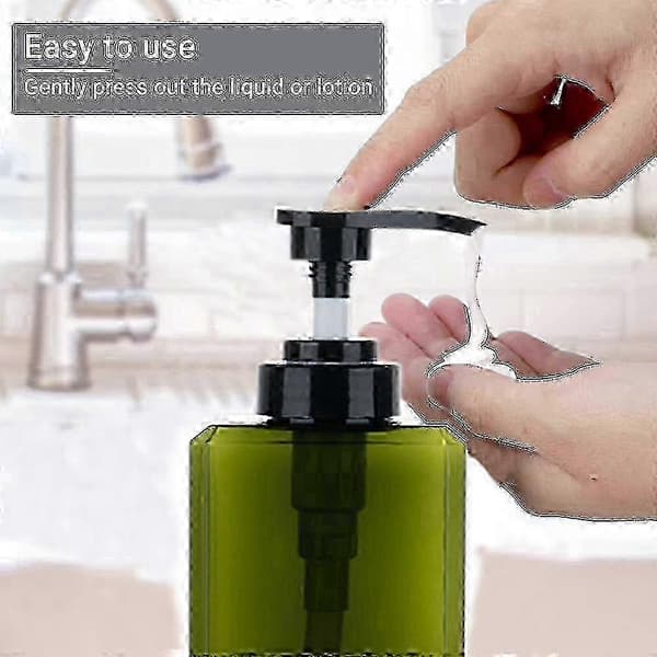 2-pack 1000 ml pumpflaska dispenser påfyllningsbar fyrkantig dispenser tom pumpflaska för-FA-