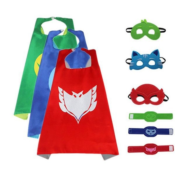 Pyjamashjältarna Unisex Barn - Kappe, øjenmaske og armbånd R Red PJ Masks owlette -röd