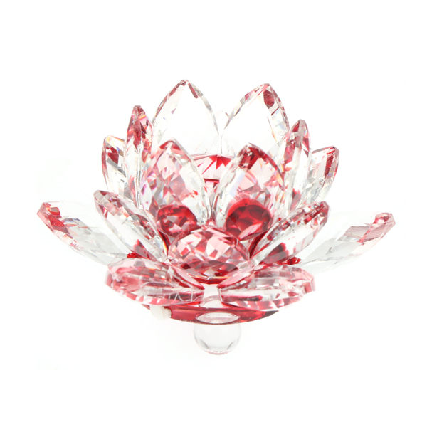 60 mm kvarts kristall lotusblomma hantverk glasfigurer gåva Red