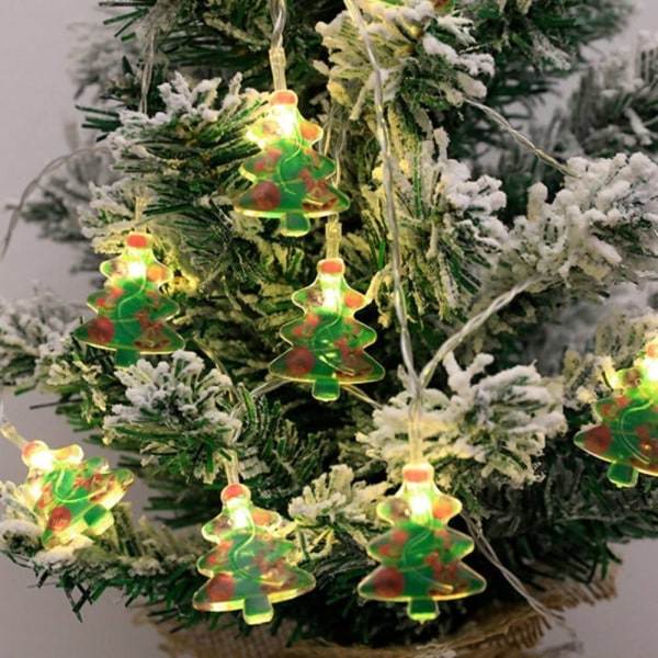 Kreative LED dekorative lyslenker, Julenissen Jul Snømann Juletre Lyslenker