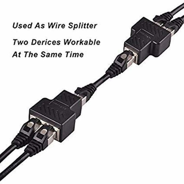 RJ45-kobling, RJ45 1 hunn til 2 hunn, RJ45-kontaktdeler