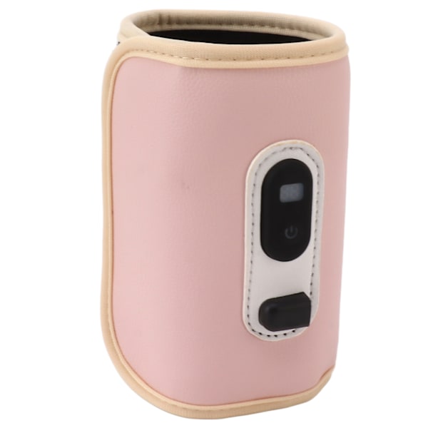 Baby Mjölkflaskvärmare USB Digital Display 5 Hastigheter Bärbar Baby Mjölk Värmehållare för Mjölk Bröstmjölk Vatten Rosa 0.8