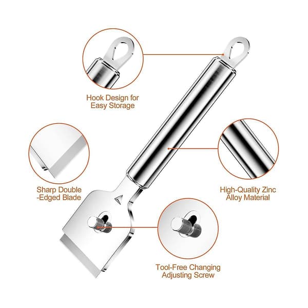 Metal Scraper, Scraper with 14 Replacement Blades for Ceramic Hob, Glass Scraper for Ceramic Hob, Hob s-FA-