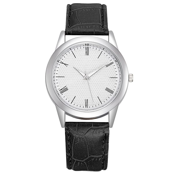 Clean Classic Herrklocka - Stilren med Läderarmband - Flera Färger white Läder