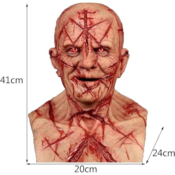 Realist Zombiem maske Halloween Blodig Full Hode Ansiktsmasker, Voksen Størrelse Skummel Skallet Latex Horror Masker Hodeplagg