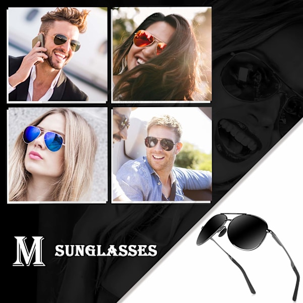 Miesten ulkoilmasaurinkolasit Aviator Polarized Sunglasses