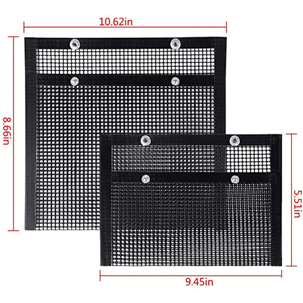 2 stk BBQ Mesh-pose - Utendørs matlagingspose, Non-Stick BBQ-FA7-