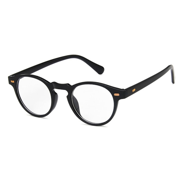Sorte Runde Briller med Klar Glas uden Styrke black