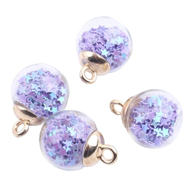 100 stk fargerike glasskule anheng Glassberlocker med Tiny