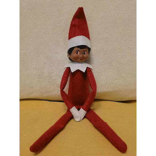 Elfdocka Julepynt Børns Gave Overraskelse Plysjlegetøj Ferie Reindeer Elves Rosa Røde Farver Brown face girl