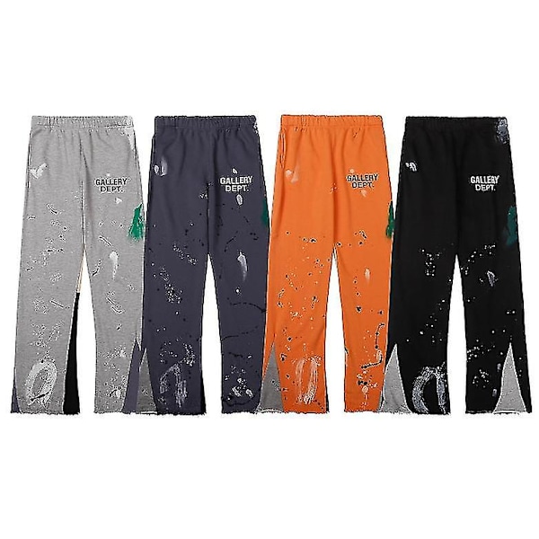 Gallery Dept Speckled Graffiti Guard Pants Straight Jeans Herr- och Dambyxor Casual Byxor [reducerad!!!nytt erbjudande] Orange