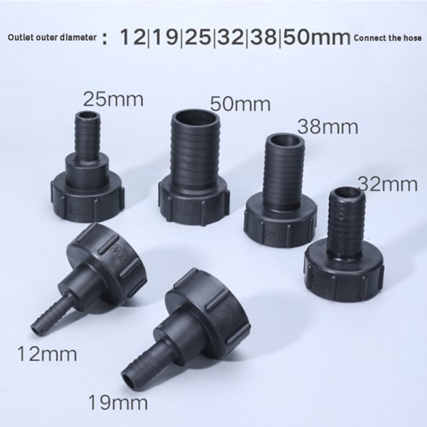 1/2\" til 2\" Vann IBC Tank Adapter Hage Slange Adapter Kran Tilkobling C