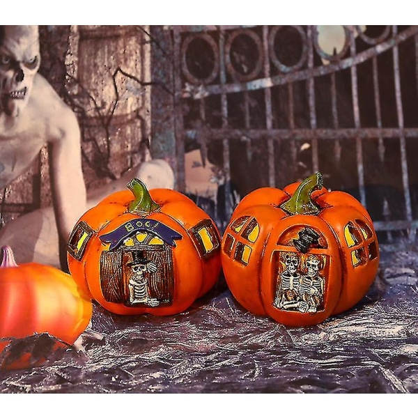 Halloween skalledekorasjon gresskar atmosfærelys
