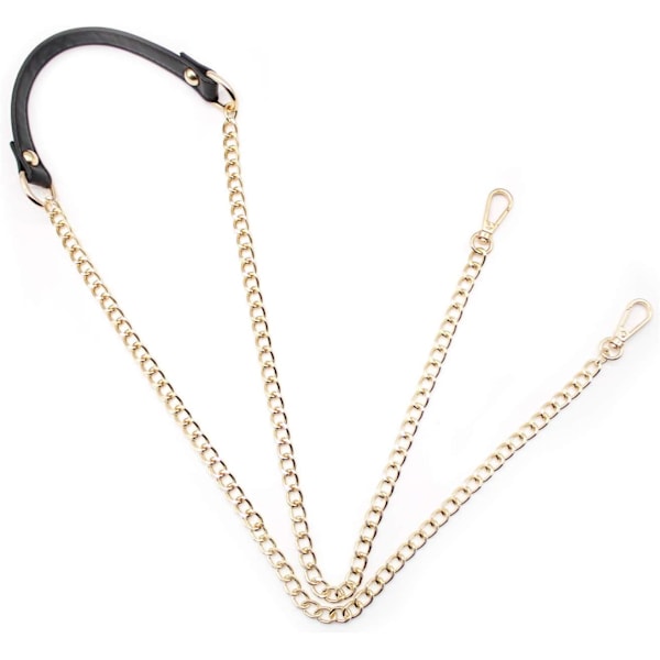 1,2 m läderrem med kedja, axelrem för crossbody, handväskekäda, lång väskekäda, avtagbar kedja för axelremmar, set för DIY-handväskor