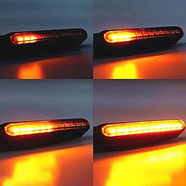 2 st Universal Blinkande Motorcykel LED Blinkers Gult