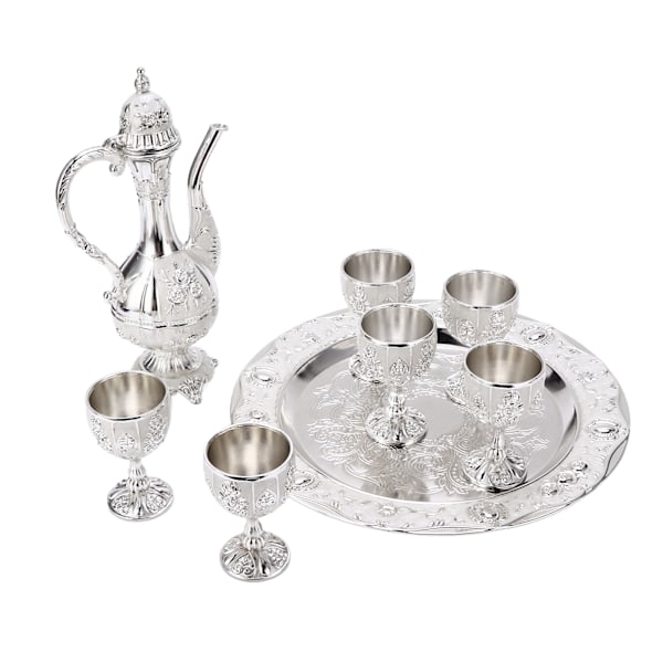 Vinglas Silver Vit Europeisk Stil Heminredning Klassisk Vinglaskanna Set
