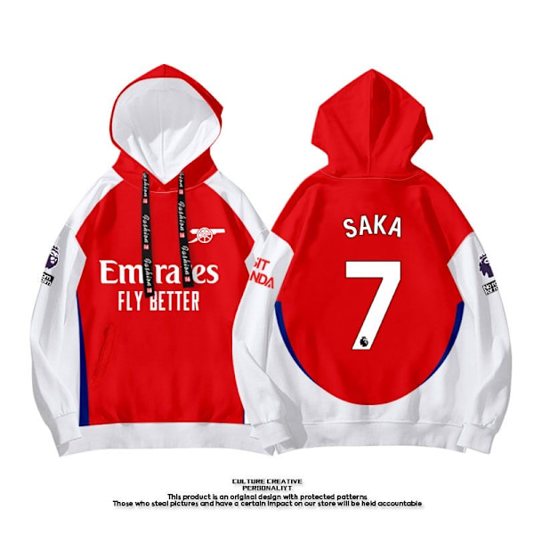 Arsenal fotballdrakt genser hettegenser for barn No.7 Saka 130