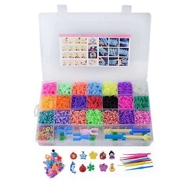 Loom Bands-kit 6 800 st band - Gör egna armband & figurer flerfärgade multicolor