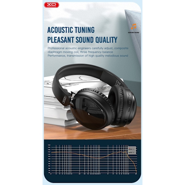 Bluetooth V5.0 Stereo Trådløse Hodetelefoner, 16 Timer Musikktid XO white 270