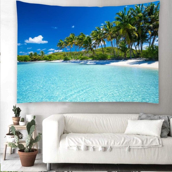 Sommerstrand Kokosnøtttre Tapet 200x150cm Blå Himmel Klar