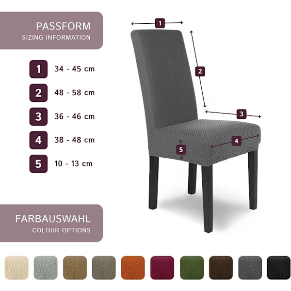4-delad elastisk överdrag i flanell / antracit / gungstol c