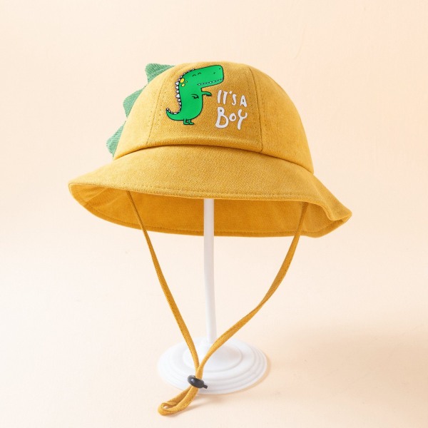 Unisex sommer solhatt barn bøttehatt strandhatt (liten dinosaur)