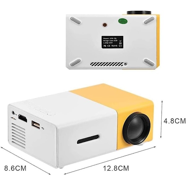 Kannettava 1080p LED-projektori - Minikokoinen projektori kotiteatteriin