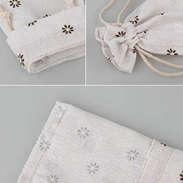 Små bomulds- og linnedposer, 10x14 cm lavendelposer, 20 ST Træk snore Party Favors-poser, praktiske gaveposer til lavendel, smykker, partyfavoritter