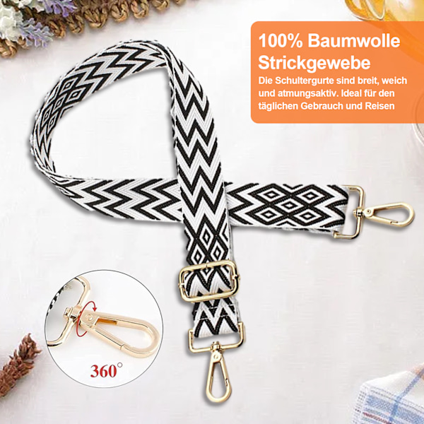 Säädettävä olkahihna, 2 osaa, 2 väriä, laukkuhihna, leveys 3,8 cm, olkahihna, mukavat laukkunauhat vaihtoon DIY-tarvikkeisiin, kantaa