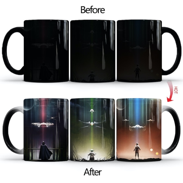 Darth Vader farveskiftende krus Keramisk kaffekrus Termisk tekande Nyhedsgave