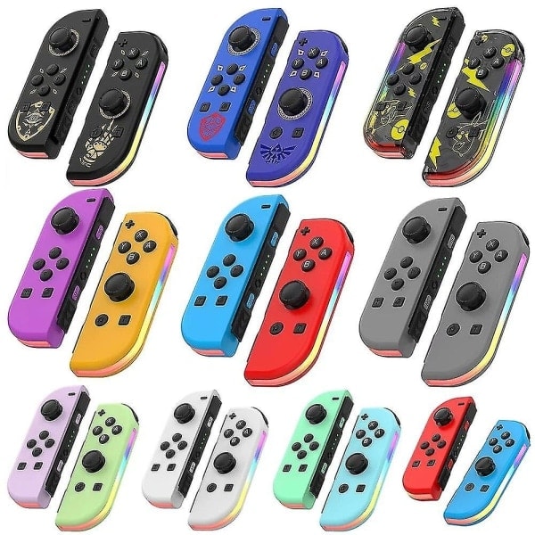 Trådløs Håndkontrol Kompatibel med Nintendo Switch, OLED, Lite Gamepad Joystick (L/R) Udskiftning med RGB Højre White