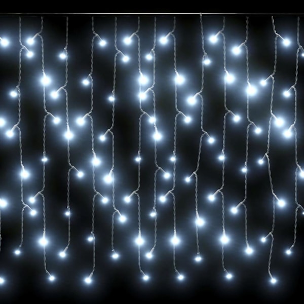 vidaXL Lysgardin med ispigger 10 m 400 LED-lys kald hvit white 720