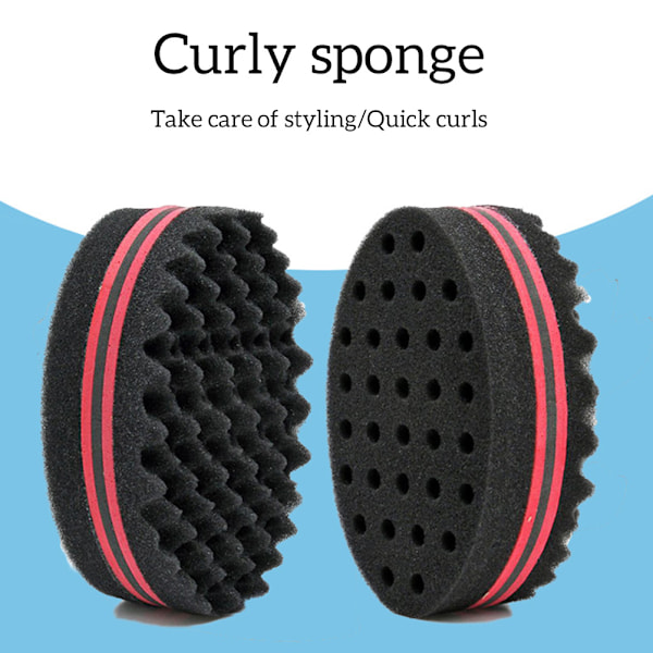 2 st Hårsvampar för Lockar Män Kvinnor Barn Barber Hårsvamp Dreads Låsning Twist Afro Curl Coil Wave Hårvård Verktyg