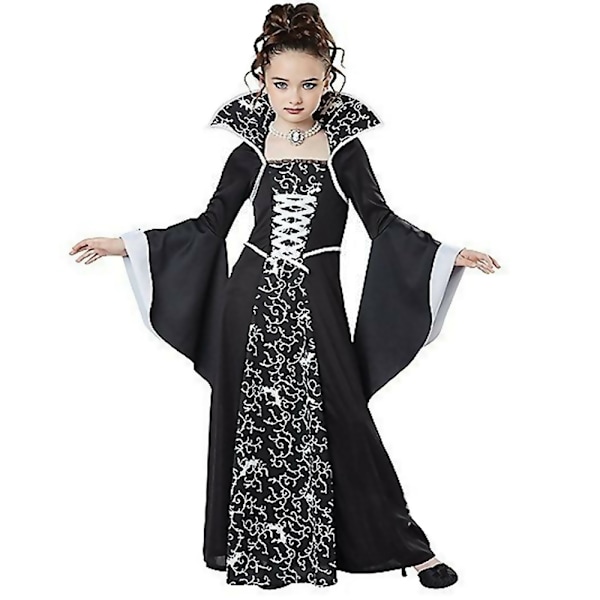 Barn Piger Performance Vampyr Kostume Halloween Hexe Kostumer hvid 140cm white