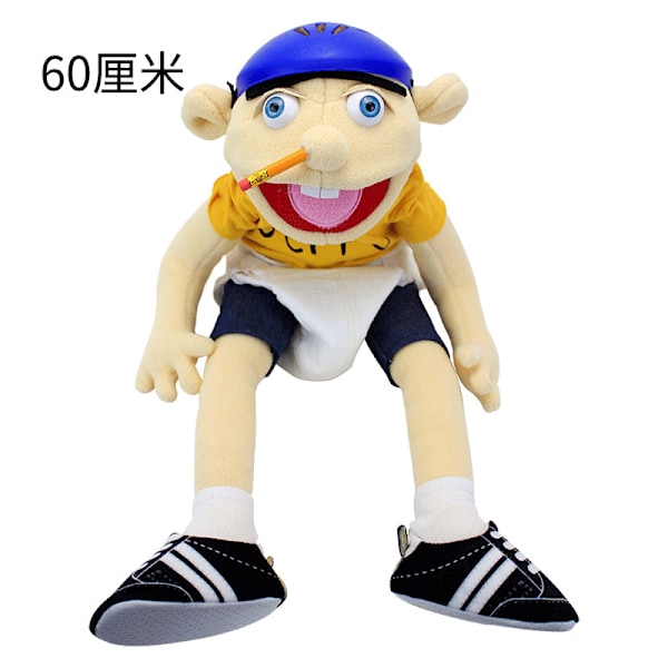 Stor Jeffy Boy Handdocka 60cm Barn Mjuk Docka Talkshow Fest Rekvisita Plyschleksak Barn Present