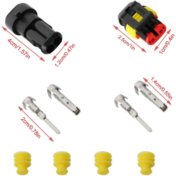15 kit 2 stift 3 stift 4 stift bil vattentät elektrisk kontakt, C