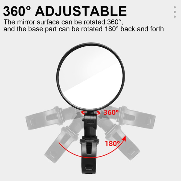 IC 2 st HD 360° vridbar & vikbar cykel, backspegel, cykelspegel
