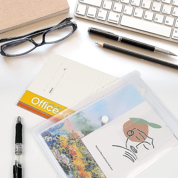 Almi A5 Plastfickor Transparent - 24 st Knappficka Polypropen Dokumentmapp Present