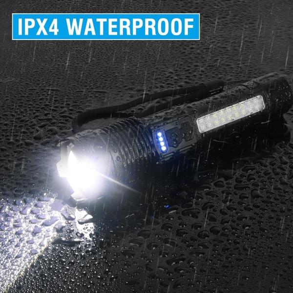 Super kraftig LED lommelygte 20.000 lumen, USB genopladelig