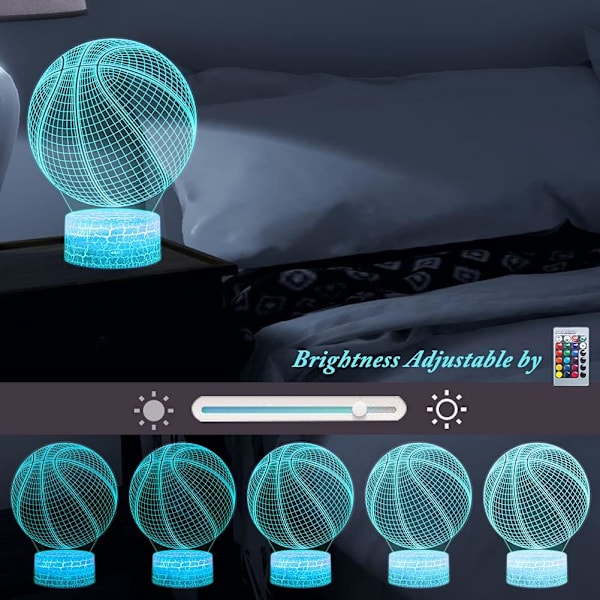 Basket nattlys - 3D LED-lampe med fjernkontroll
