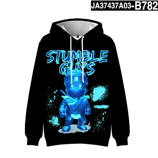 Stumble Guys 3D Print Hoodie Barnkappa Hoodie Yttertøj 3 130 3