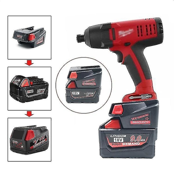 Milwaukee M18 18V Litium Batteri Konverter Adapter för V18 48-11 Xc Serien Litium Batterier Nimh Batteri Elverktyg med USB