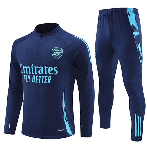 2425 Ny Halv-Dragkedja Fotbollsträningsplagg Höst Vinter Set För Vuxna Och Barn Arsenal/Royal Blå Arsenal/Royal Blue 16