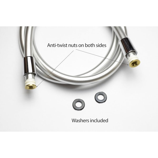 Dusjslange 1,5 m, PVC-dusjslange med dobbelt anti-kink-system,