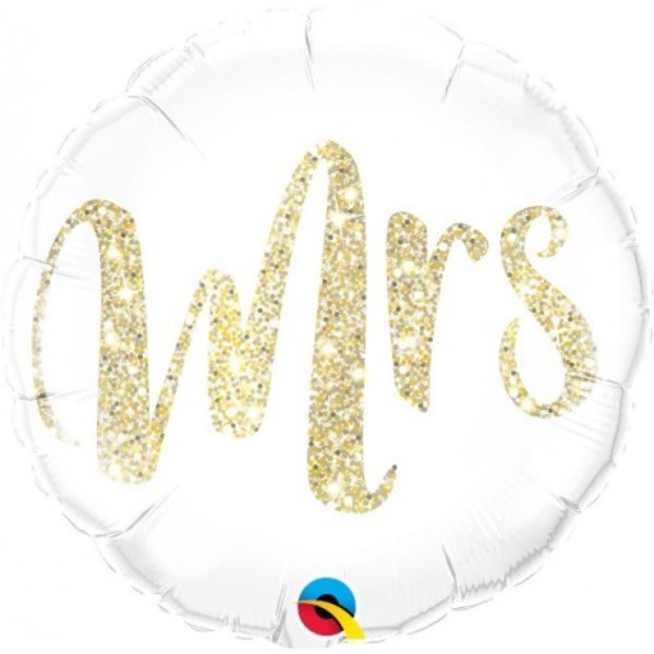 Folieballong - MRS. Glitter Gold 45 cm white