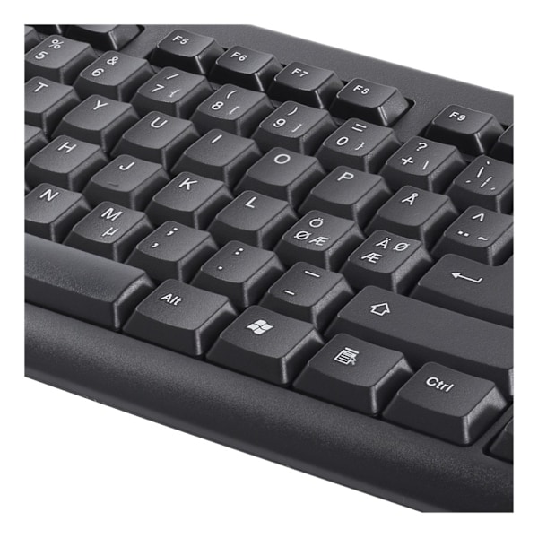 DELTACO tangentbord, nordisk layout, USB, svart (TB-53) 590