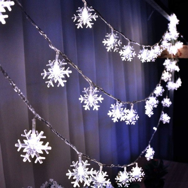 LED String Lights Christmas Snowflake Lights 3 meter 20LED (Vit) white 3 m